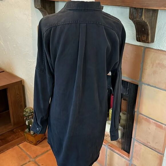 FIG Metro Black Long Sleeve 1/4 Button -Up Tunic, size S - Picture 7 of 11